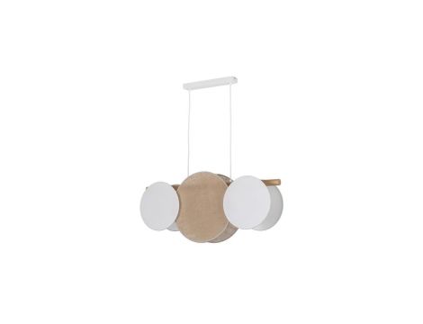 Lampa wisząca z abażurami w stylu boho z serii PULSE, klosze z tkaniny i juty, gwint 3*E27 10005 TK Lighting