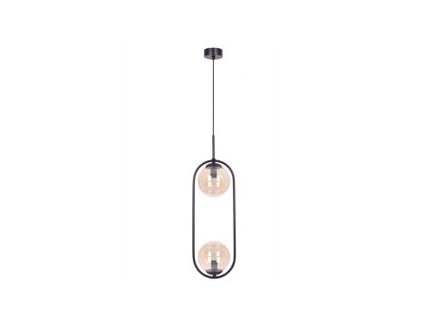 Lampa wisząca na E14 z dwoma szklanym bursztynowymi kloszami K-5121 Kaja Lighting