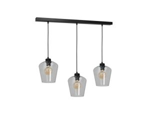 Lampa wisząca elipsa z grafitowym kloszem czarna z serii DAVOS K-5110 Kaja Lighting