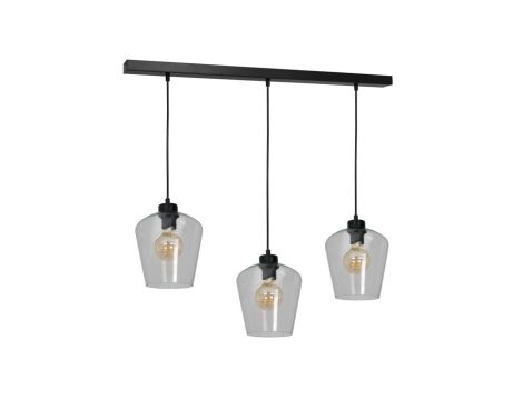 Lampa wisząca elipsa z grafitowym kloszem czarna z serii DAVOS K-5110 Kaja Lighting