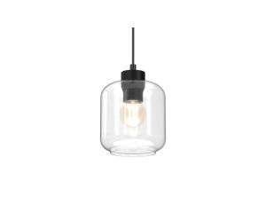 Lampa wisząca czarna z tkaninowym kloszem GLORII E27 10086 TK Lighting