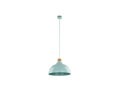 Pojedyncza lampa wisząca z metalowym, miętowym kloszem w stylu retro CAP MINT 5901 TK Lighting