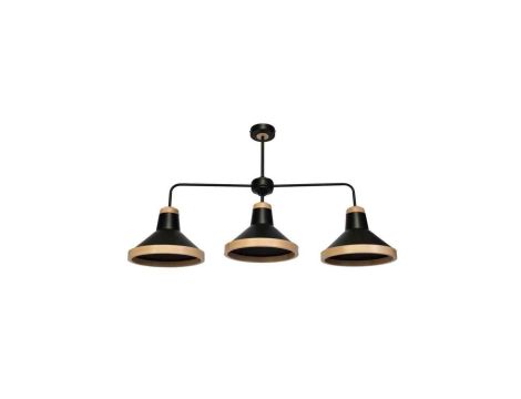 Lampa sufitowa SALMA BLACK / WOOD 3xE27 60W MLP6297 Milagro