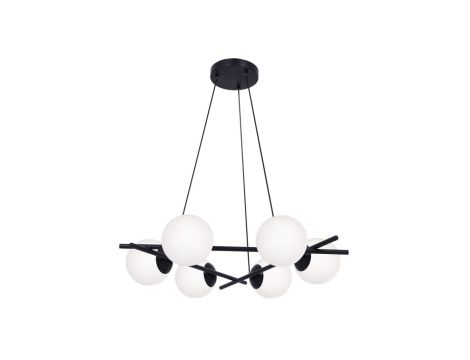 Lampa wisząca ARTON czarna, białe matowe szklane klosze na E27 K-4967 Kaja Lighting