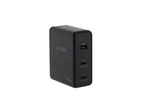 UNITEK ŁADOWARKA GAN 2X USB-C, USB-A, 140W