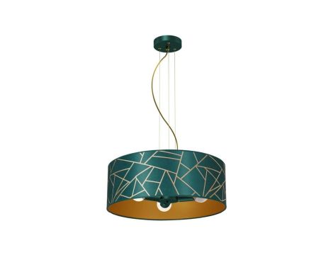 Lampa wisząca ZIGGY WHITE Gold/Bottle green 3xE27 MLP7580 Milagro
