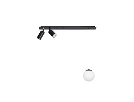 Lampa sufitowa ALBIO na rozecie reflektory na GU10 i zwis z klasycznym szklanym kloszem na E14 K-4137 Kaja Lighting