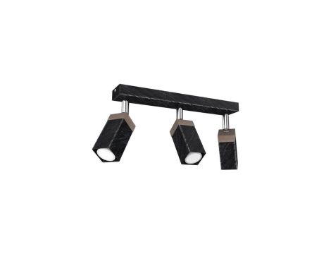 Lampa sufitowa SOLO SAWN BLACK / PATINATED WOOD 3x mini GU10 MLP7473 Milagro