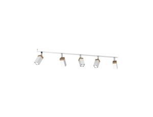 Lampa sufitowa SOLO SAWN WHITE / PATINATED WOOD 5x mini GU10 MLP7480 Milagro