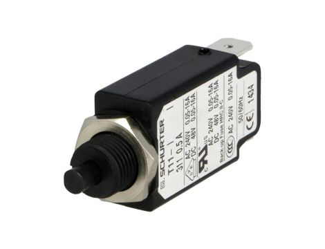 T11-311-0.5A Wyłącznik nadprądowy Iznam: 0,5A Uznam: 240VAC 48VDC SPST Bieguny: 1