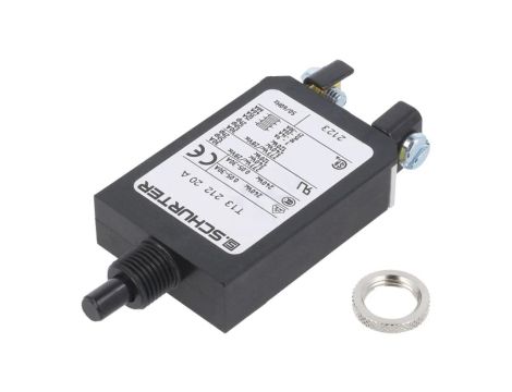 T13-212-20 Wyłącznik nadprądowy Iznam: 20A Uznam: 240VAC 28VDC SPST Bieguny: 1