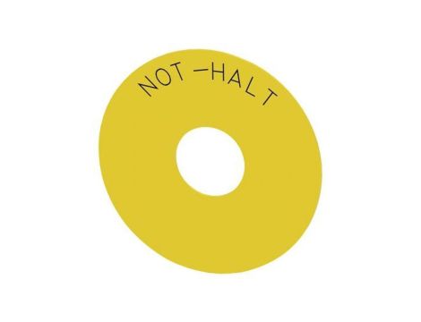 Etykieta żółta samoprzylepna 75mm do otworów 22mm inskrypcja /NOT-HALT/ SIRIUS ACT 3SU1900-0BC31-0AT0