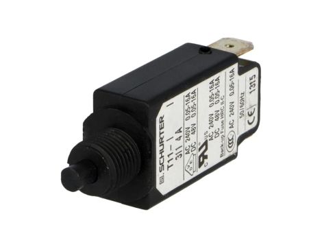 T11-311-4A Wyłącznik nadprądowy Iznam: 4A Uznam: 240VAC 48VDC SPST Bieguny: 1