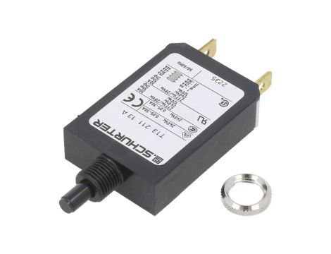 T13-211-13 Wyłącznik nadprądowy Iznam: 13A Uznam: 240VAC 28VDC SPST Bieguny: 1