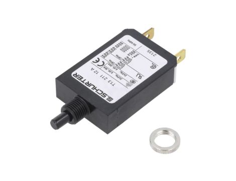 T13-211-12 Wyłącznik nadprądowy Iznam: 12A Uznam: 240VAC 28VDC SPST Bieguny: 1