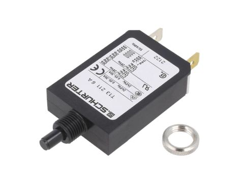 T13-211-6 Wyłącznik nadprądowy Iznam: 6A Uznam: 240VAC 28VDC SPST Bieguny: 1