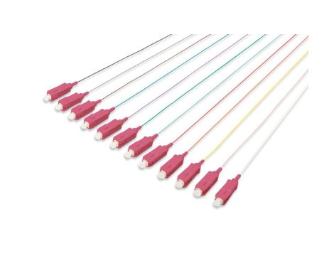Pigtail światłowodowy 12szt, SC simplex, OM4 50/125, 2m, LSZH, 12 kolorów DK-25221-02-4