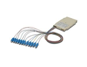 Tacka spawów światłowodowych z 12 kolorowymi pigtailami SC (UPC), MM OM3 50/125, 2m, LSZH A-96522-02-UPC-3