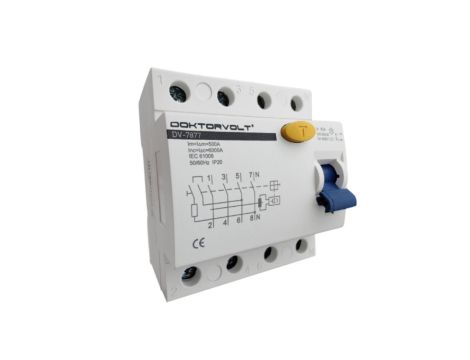 Wyłącznik różnicowoprądowy 63A 4P 30mA Typ AC RCD 7877 DV-7877