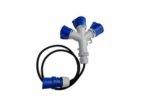 Marlanvil Rozgałęźnik kempingowy CEE 3x 16A 3P 230V rozdzielacz prądu z przewodem 1,5m IP44 5101 6.80130.1