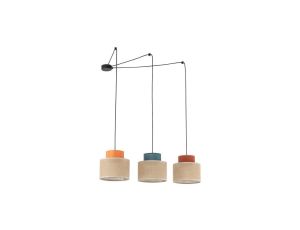 Lampa wisząca typu pająk z 3 kloszami DUO JUTA MIX na E27 3140 TK Lighting