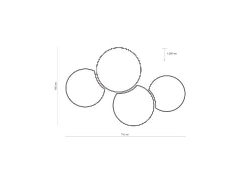 Plafon VEGAS średni czarny 4000K barwa neutralna LP-550/1C M 4BK Light Prestige