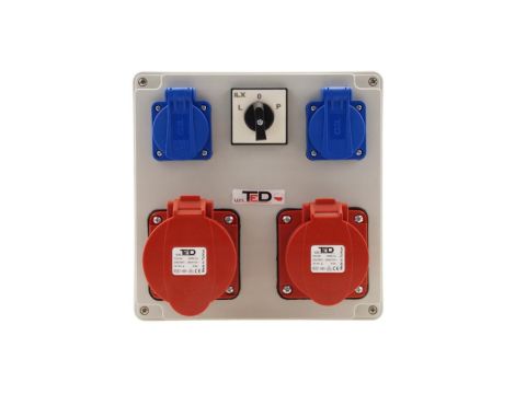 Rozdzielnica budowlana RS-08 32A/5P + 16A/5P + 2Gs + wył. L-O-P