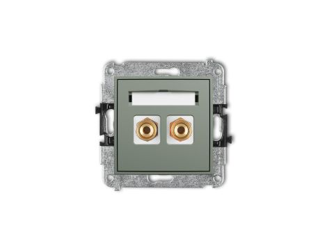 MINI Mechanizm gniazda głośnikowego pojedynczego (typu banan - czerwony i czarny, pozłacany, 4 mm2, skręcany) szałwiowy 61MGG-4