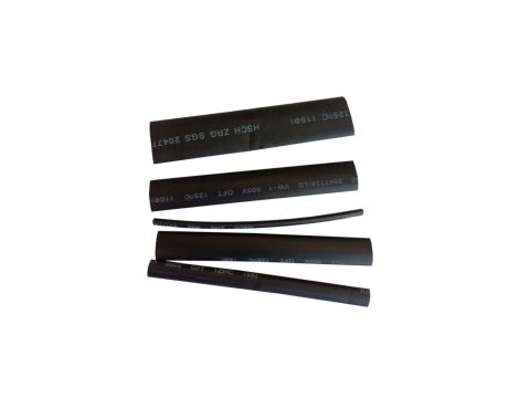 Zestaw rurek termokurczliwych, 3/5/8/10/15-10cm, czarne 08324 /5szt./
