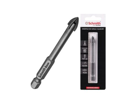 Wiertło do szkła gresu ceramiki glazury 8mm otwornica HEX Schmith