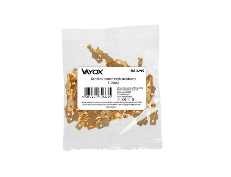 Wsuwka kablowa 4.8mm miedziana VA0295 Vayox /100szt./