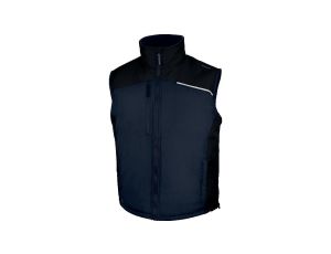 Kamizelka ocieplana z poliestru Ponge powlekanego PVC, podszewka z polaru, kolor Granatowo-czarny, rozmiar: XL, FIDJ3MNXG