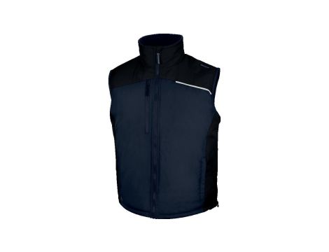 Kamizelka ocieplana z poliestru Ponge powlekanego PVC, podszewka z polaru, kolor Granatowo-czarny, rozmiar: XL, FIDJ3MNXG