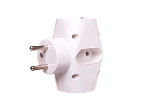 Rozgałęźnik wtyczkowy 2-gniazda z/u + 1-gniazdo Euro biały E2007 P0023