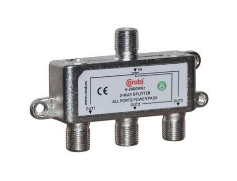 ROZGAŁĘŹNIK-SPLITER 5-2400 Mhz CORAB 3 DROŻNY Z PRZEJŚCIEM NAPIĘCIA