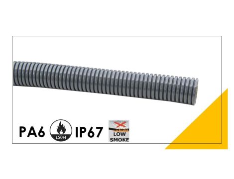 Peszel poliamidowy PA6-S bezhalogenowy 16,6mm/21,2mm DN 17 szary 801.217.0 /50m/