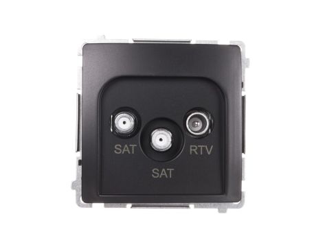 Simon Basic Gniazdo antenowe podwójne końcowe RTV/SAT/SAT-RTV grafit matowy BMZAR+SAT3.1-P2.01/28