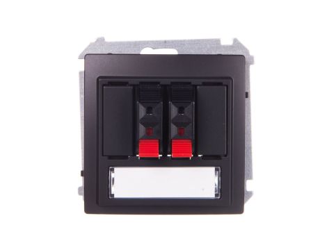 Simon Basic Gniazdo głośnikowe podwójne z polem opisowym grafit matowy BMGL3.01/28