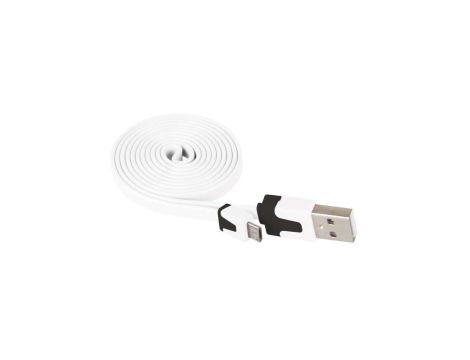 Przewód płaski USB 2.0 HighSpeed USB - micro USB 1m biały SM7001W