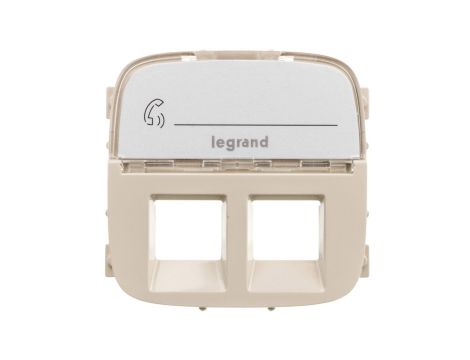 VALENA ALLURE Plakietka gniazda podwójnego 2xRJ11 lub 2xRJ45 lub RJ11/RJ45 z etykietą kremowy 755486