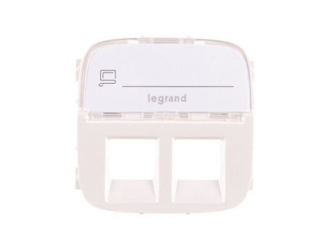 VALENA ALLURE Plakietka gniazda podwójnego 2xRJ11 lub 2xRJ45 lub RJ11/RJ45 z etykietą perłowy 755489