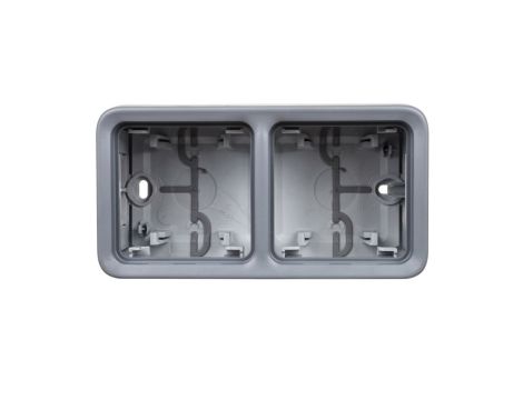 PLEXO55 Puszka natynkowa podwójna pionowa szara 069661