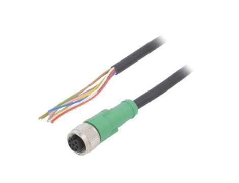 SAC-8P-15-PURM12FS Złącze M12, wtyk, żeńskie, il.pinów: 8, proste, IP65.IP67, przewody, 1.5m