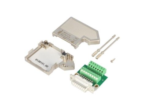 SUBCON-15/F-SH D-Sub, il.pinów: 15, wtyk, żeńskie, kątowe, zacisk śrubowy, 100mA, 50V