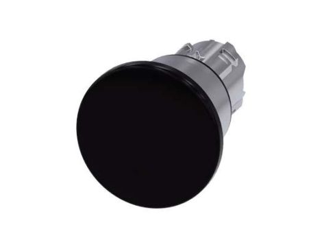 Przycisk grzybkowy, 22 mm, okrągły, metal, błyszczący, czarny, 40 mm, bez samopowrotu, 3SU1050-1BA10-0AA0