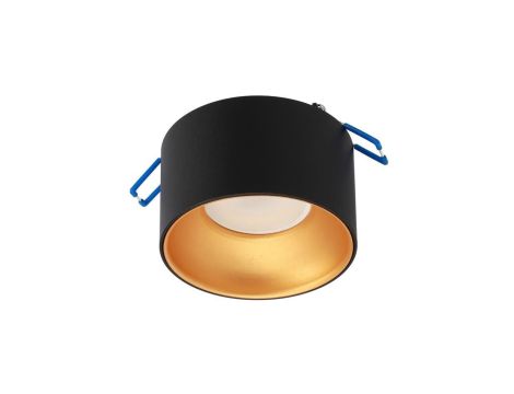 Oprawa sufitowa wpuszczana ZAMA Black Gold S IP20, okrągła czarna, środek złoty EDO777452 EDO