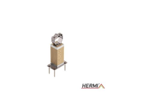 Podpora zwodu do ściany drewno dębowe / stal nierdzewna H-145mm