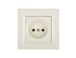 Gniazdo pojedyncze 2P, kremowy Asfora EPH3000123