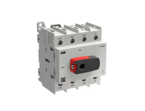 Rozłącznik izolacyjny 4P 80A (N po prawej), rozmiar G2 z rączką, szyna DIN, seria OT Plus OT80G2-4BSN2 1SCA162561R1001