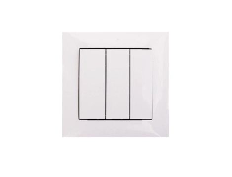 Włącznik do Światła Potrójny Wyłącznik Łącznik Podtynkowy 230V Biały WESA